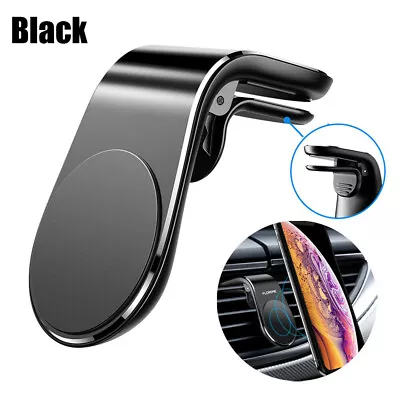 FLOVEME Magnetic Car Phone Holder L Shape Clip Air Vent Mount For Cell Phone GPS • $6.28