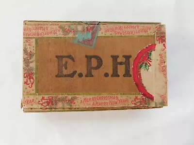 Vintage Small Wooden E.P.H Cigar Box Has Christmas Edition • $23.99