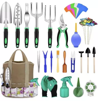 82Pcs Garden Tool Sets Gift Garden Hand Tool Kit Heavy Duty Non Slip Tote Bag UK • £17.99