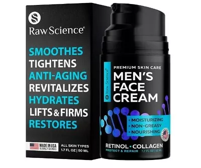 Raw Science Men's Face Cream - Retinol Anti-Aging Face Moisturizer For Men • $26.99