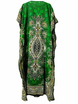 Long-Kaftan-dress-Hippy-Boho-Maxi-One-Women-india-caftan-Tunic-Dress-Night Green • $18.73