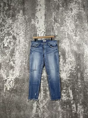 Moussy Vintage Jeans Boyfriend Japanese Distressed Raw Hem Stretch Size 30 • $83.99