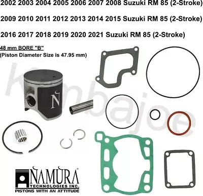 2002-2021 Suzuki RM 85 Listed 48 Mm BORE  B  Namura Piston Kit Rebuild • $86.34