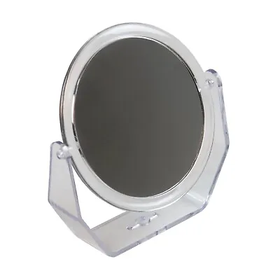 Makeup Mirror Face Cosmetic White Frame Magnify Double Sided Revolving Reflect • £4.49