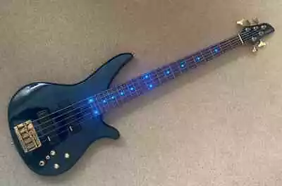 Yamaha  RBX765A 5 String Bass.  Trans Blue With Simms LED'S • £1260