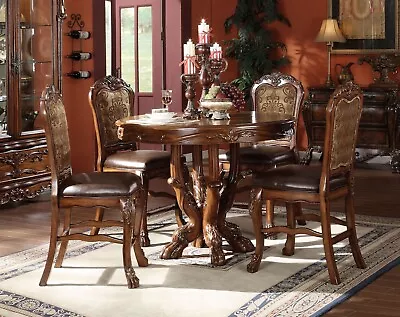 Old World Cherry Counter Height Dining Room 5pcs Round Table & Chairs Set ICAI • $2387.72