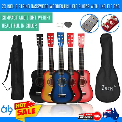 $38.95 • Buy 23 Inch 6 String Basswood Wooden Ukulele Guitar With Ukelele Bag Case Classical