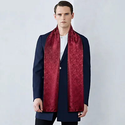 £13 • Buy Barry Wang Mens Scarf Burgundy Red Paisley Wedding Wrap Shawl For Women Stole 