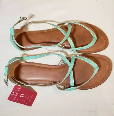 MERONA Sandals Women SZ 11 Brown Mint Thong Toe Strappy Shoes Casual NWT • $24.95