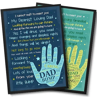 Dad Mum Grandma Grandad To Be Gifts Print Baby Shower Gifts From Bump New Baby  • £3.99