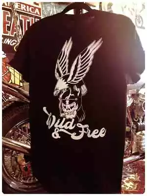  Wild & Free  Eagle & Devil Skull T Flash Tattoo Vintage 3d Emblem Harley Biker • $17.99