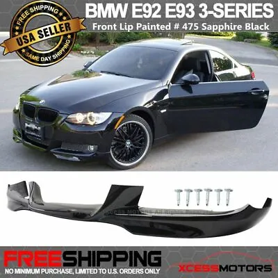 Fits 07-10 BMW E92 E93 3-Series M-Tech Front Bumper Lip #475 Sapphire Black PP • $214.99
