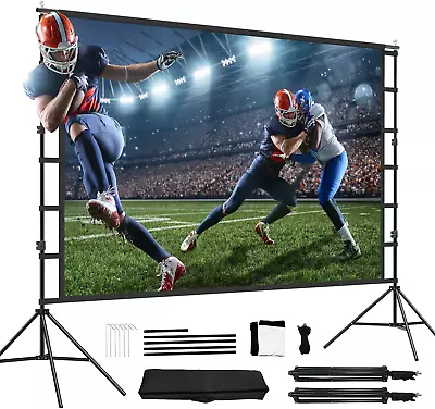 $134.77 • Buy Projector Screen With Stand, 150 Inch 16:9 Portable For Home Theater, Outdoor In
