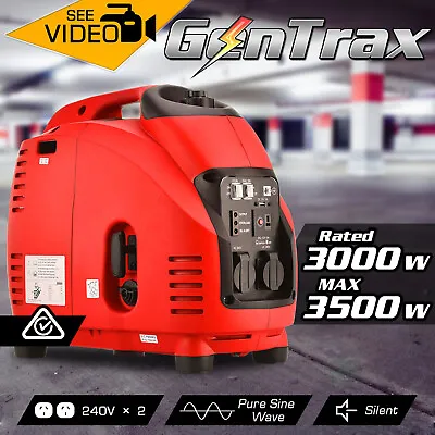 Gentrax Portable Inverter Generator 3.5KW Max 3.0KW Pure Sine Petrol Camping • $879