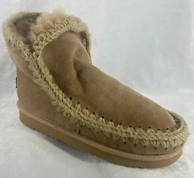 Mou Women’s Eskimo Suede Shearling Lined Boots Winter Tan Size US 8.5-9 Euro 39 • $149.99