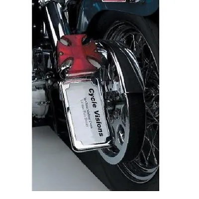 Cycle Visions Tail Light Maltese Cross Side Mount Vertical License Plate Holder • $149.95