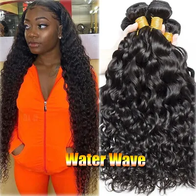 28 30Inch Water Wave Human Hair Bundles Weave Peruvian/Indian Virgin Extensions • $32.13