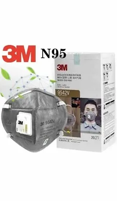 Box Of 20x 3M 9542V FFP2 Valved Fold Flat Dust Respirator Headband Face Masks • £3.49