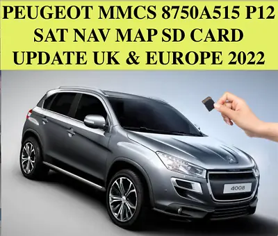 Map For PEUGEOT MMCS 8750A515 P12 SAT NAV MAP SD CARD UPDATE UK & EUROPE 2022 • $31.57