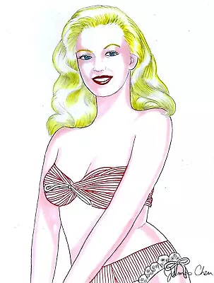 Marilyn Monroe Cover Quality Original Comic Art Color Sketch 1 On Card Stock • $19.99