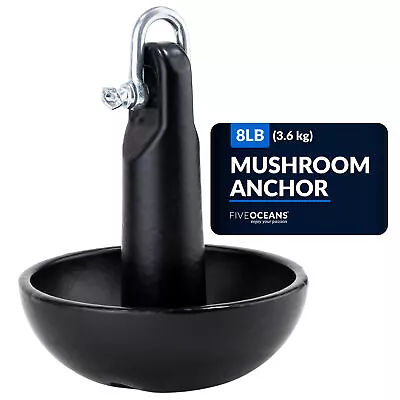 8Lb Boat Anchor Mushroom Anchor Black PVC Vinyl Coating - FO4631 • $41.40