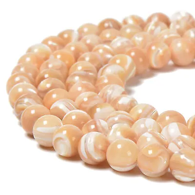 Natural Color Mother Of Pearl MOP Shell Smooth Round 3mm To 12mm 15.5'' Strand • $7.19