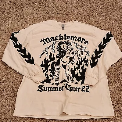 NEW Macklemore Summer Tour 2022 Long Sleeve T-Shirt Double Sided Medium Tan • $24.90