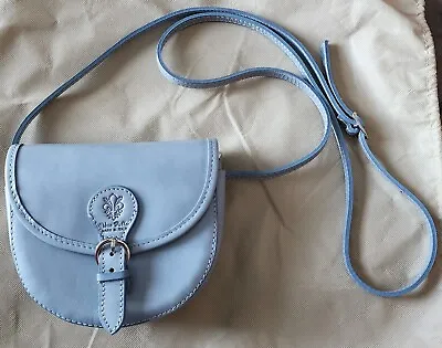 Beautiful Vera Pelle Made In Italy Blue Leather Crossbody Small Bag • $29.99