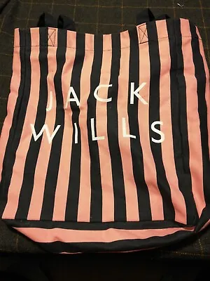 £9.99 • Buy Jack Wills Womens Stripe Tote Bag Pink/Navy 
