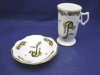 Vintage Royal Tara Small Mug & Matching Shell Shaped Pin Dish - Book Of Kells  • $11