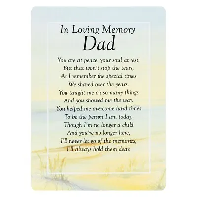 Loving Memory Dad Beach Sea Memorial Remembrance Verse Plastic Coated Grave Card • £3.99