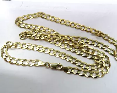 L@@K Beautiful Real 10K Yellow GOLD CUBAN CHAIN NECKLACE 24  Men Women Matinee • $1386.06