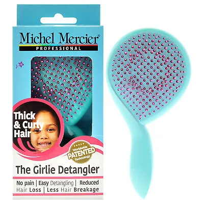 Michel Mercier The Girlie Detangle Brush Thick And Curly Hair - Turquoise-Pink • $10.14