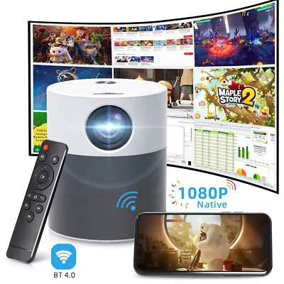$209.88 • Buy Smart 1080P HD Android WiFi Bluetooth Video Projector Home Theatre Cinema HDMI