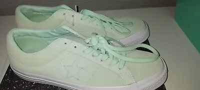 Converse Suede Light  Mint Green Basketball Shoes Size 10.5 New No Tag Or Box • $40