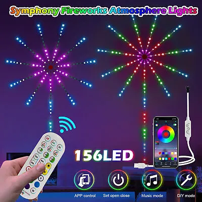 156LED Firework Strip Lights Dream Color RGB Smart Music Sync APP&Remote Control • $19.99