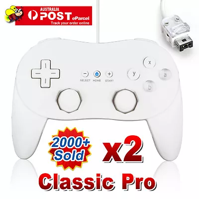 2x White Classic Pro JoyPad GamePad Game Controller For Nintendo Wii Console AU • $29.95