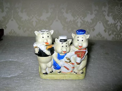 Disney 1930's 3 Little Pigs Toothbrush Holder Bisque • $45