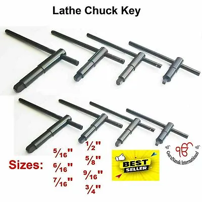 Lathe Chuck Key 10mm 8mm 1/4  5/16  3/8  7/16  1/2  9/16'' 5/8'' 11/16'' 3/4'' • £51.71