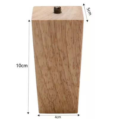 4x Wooden Furniture Legs Tapered Feet For Sofa Table Chair Stool 10cm 16cm 20cm • £11.95