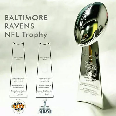 Baltimore Ravens Super Bowl Vince Lombardi Trophy Height 9.5  Fast Shipping • $59.88