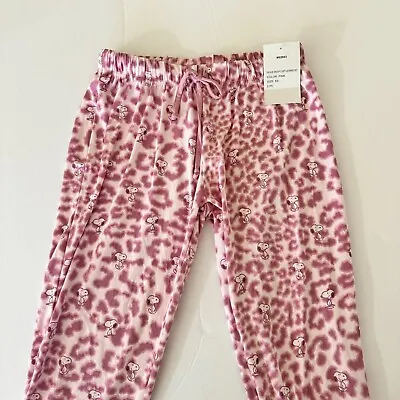 Munki Munki Women's Vintage Snoopy Soft Leopard-Print Pajama SET Pink Size XS • $21