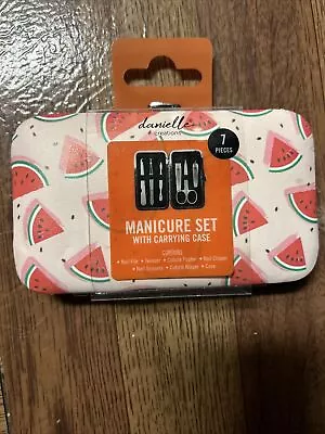 Danielle Creations Nail Manicure Set 7 Pieces W/ Carrying Case Watermelon Design • $6.75