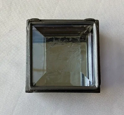 Vintage Mirrored Glass And Metal Trinket Box Square-shape Unmarked 2 3/8  W • $24.95