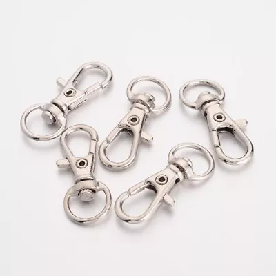 Wholesale Silver Alloy Swivel Lobster Claw Clasps Lanyard | Hook Jewelry Crafts • $6