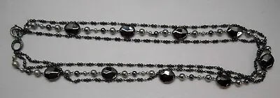 New Old Stock Premier Designs Jewelry Necklace Moonlight 16  In Box Black/Gray • $15.99