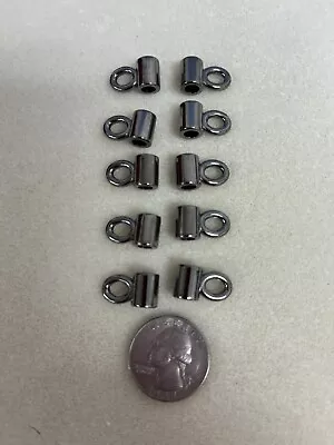 Bustier Metal Cord Lacers / Clothing Closure Tubes (5) Sets Gunmetal Tone 'NOS' • $14.95