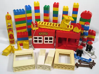 Vintage Lego DUPLO 1.4kg Bulk Lot House White Blocks Figures Crane Picture • $65