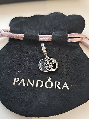 Pandora I Moon & Back Dangle Charm 791993cz Mint In Pandora Gift Pouch • £0.99