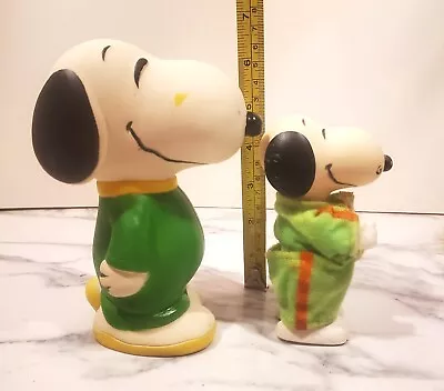 Lot Of Two Vintage 1960's Vinyl Snoopy Peanuts Toys Made In Hong Kong And Taiwan • $11.50